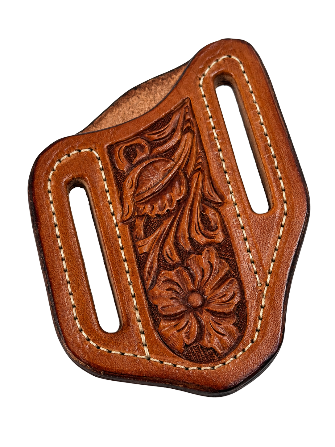 The Trapper | Hand-Tooled Leather Knife Sheath - Prairie Flower