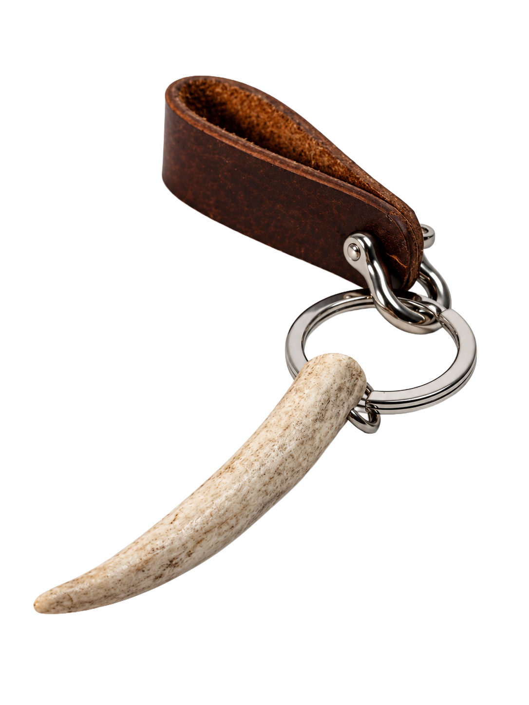 The Stag | Antler & Leather Keychain